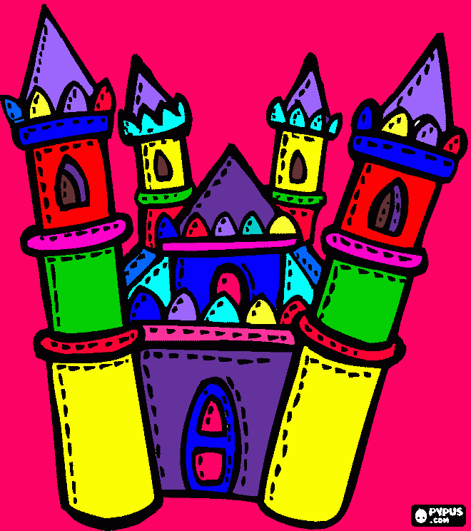 castillo lindo para colorear