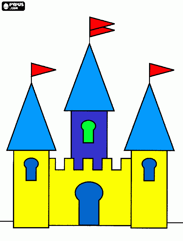 castillo magico para colorear
