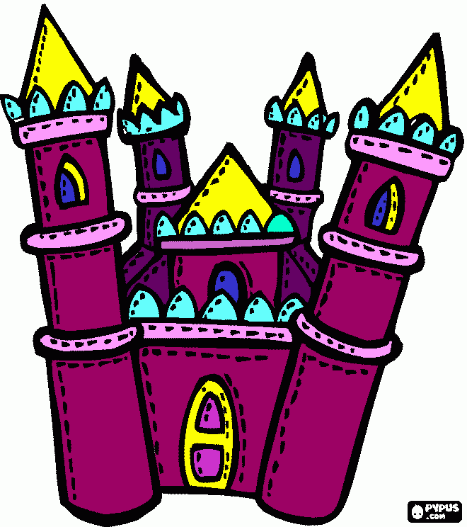 castillo morado para colorear
