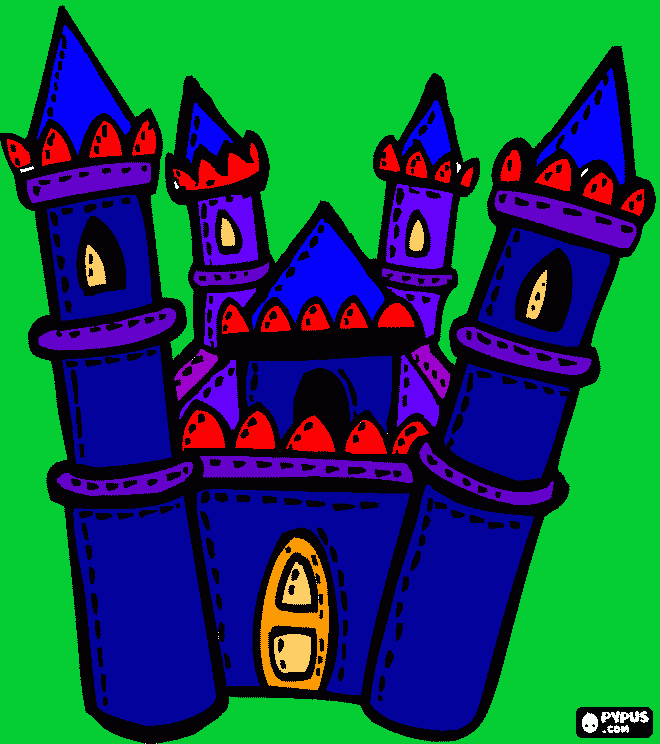 castillo para habitacion de erik para colorear