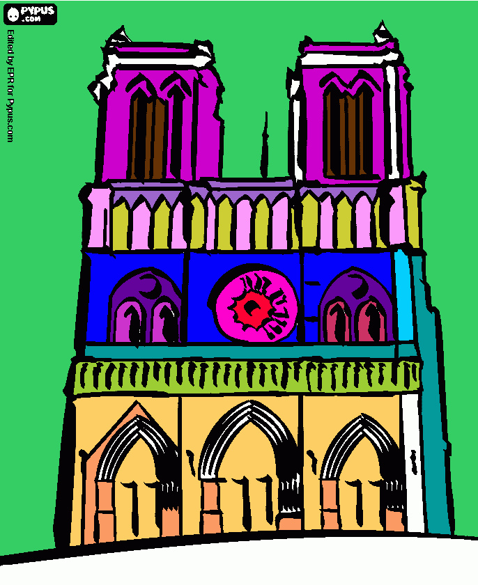 catedral notredame - irati para colorear