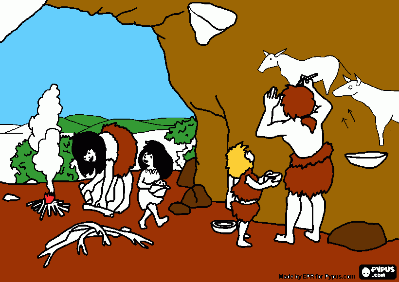 caverna para colorear