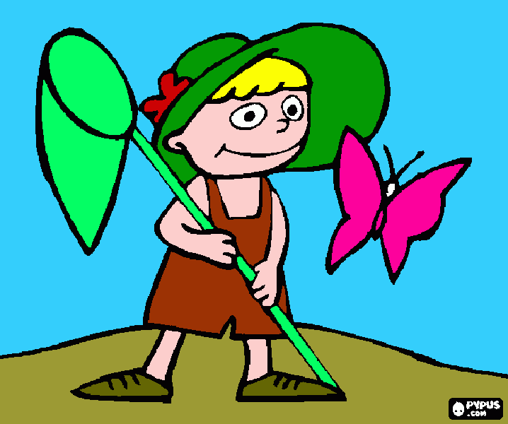cazamariposas para colorear