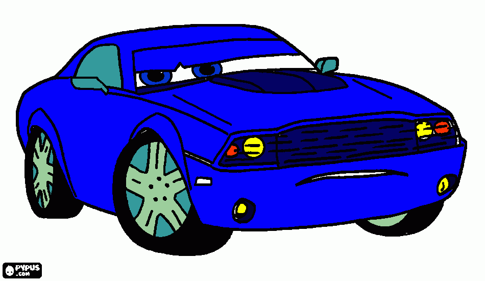 cche azul para colorear