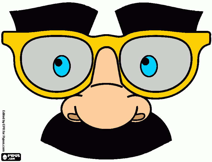 cejas y bigote para colorear
