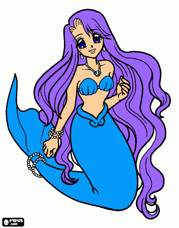 celeste princesa de la perla turquesa para colorear