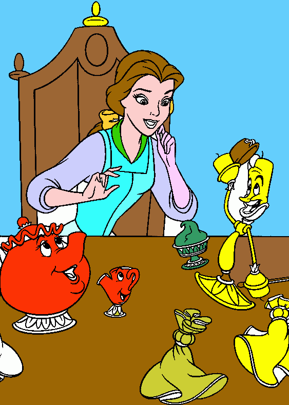cena de bella para colorear