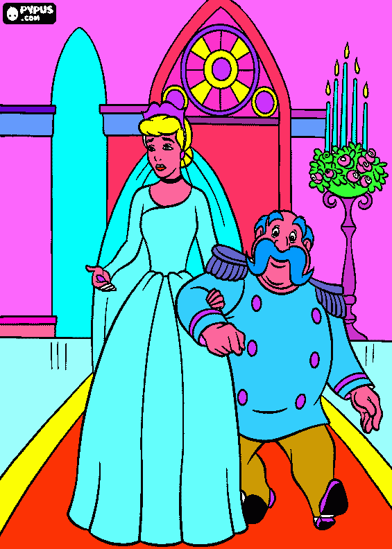 CENICIENTA  Y  GRAN  DUQUE para colorear