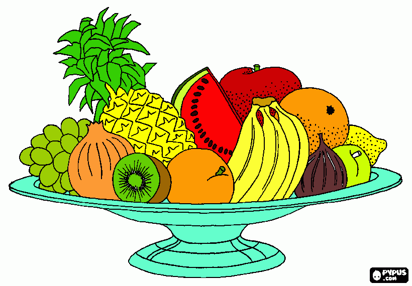 Centro fruta para colorear