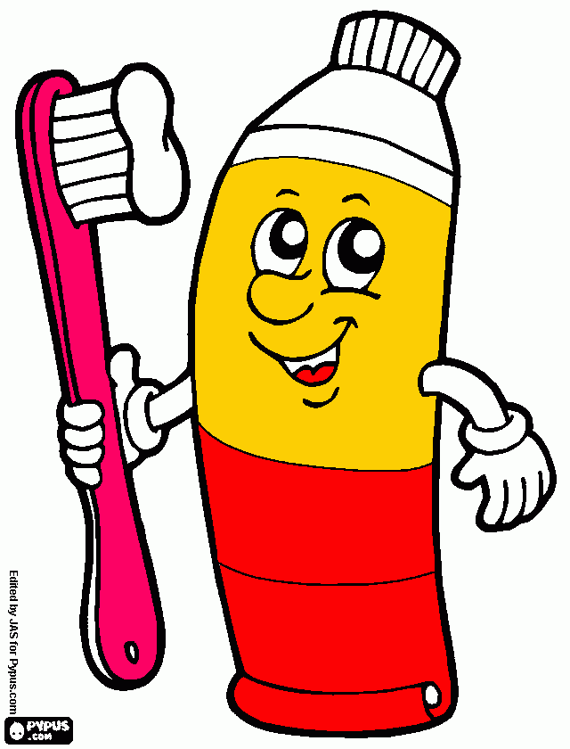 Cepillo y Pasta dental para colorear