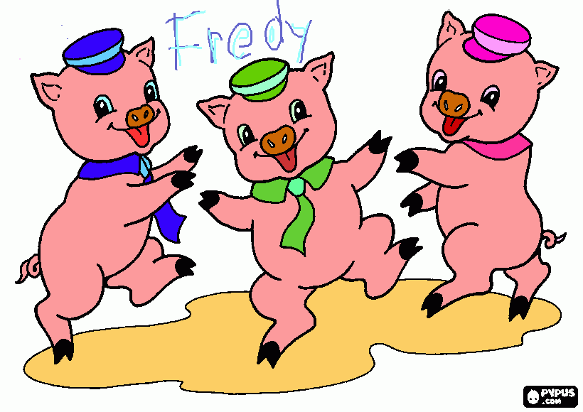 cerditos felices para colorear