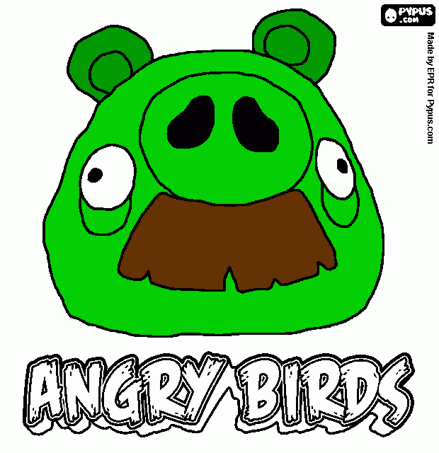 cerdo bigotudo de angry birds para colorear