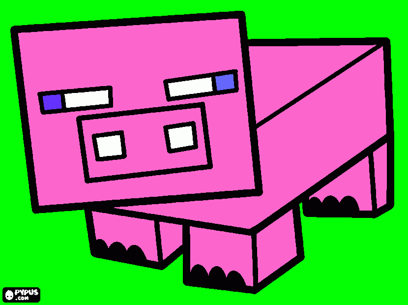 cerdo  minicraf para colorear