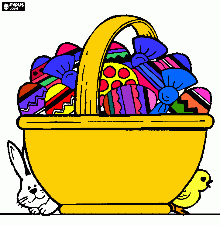 cesta_de_pascua para colorear