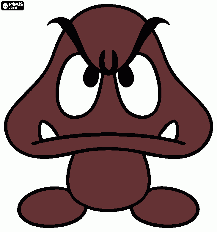 champiñon de mario para colorear
