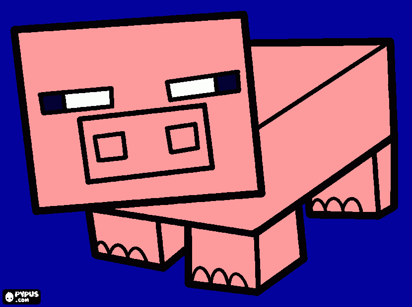 chanchito de minecraft para colorear