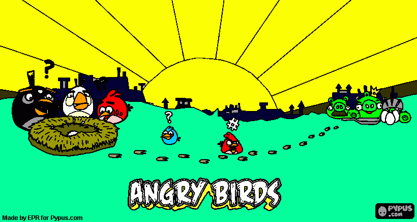 chanchitos v. les roban los huevos a los angy bird para colorear