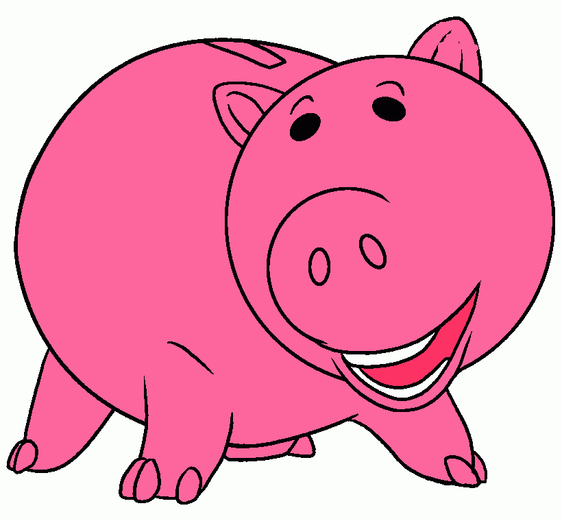 chancho ,rosado ,guaton para colorear