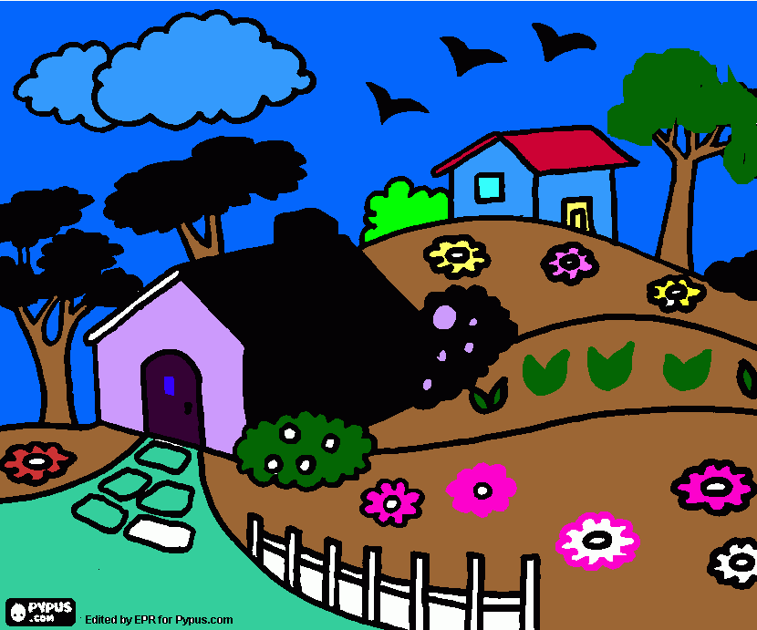 Chasi, un paisaje azulado para colorear