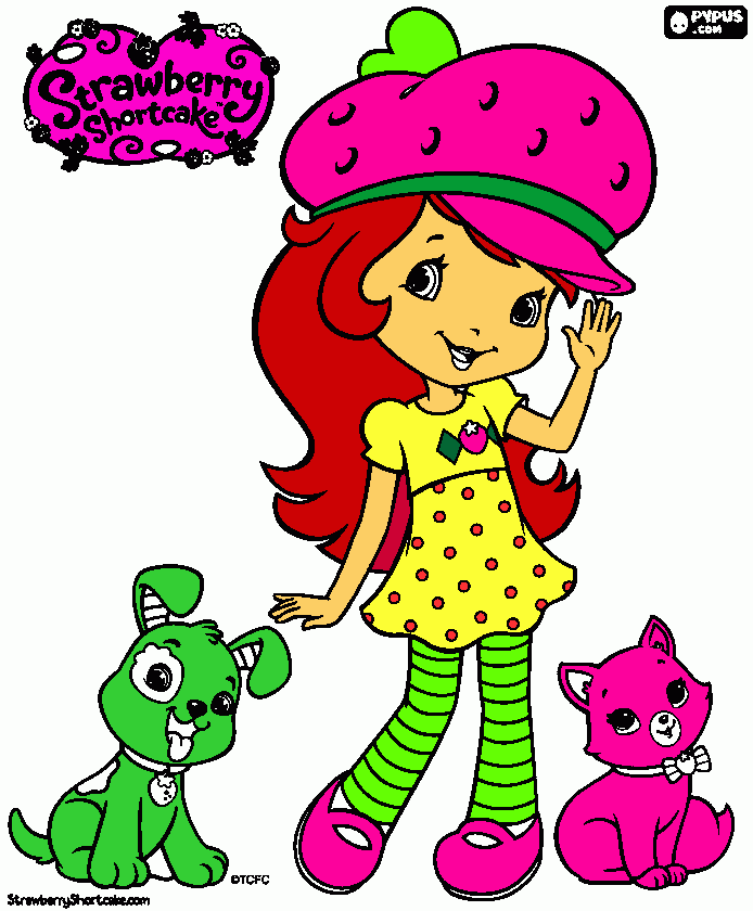 Chica Fresita para colorear