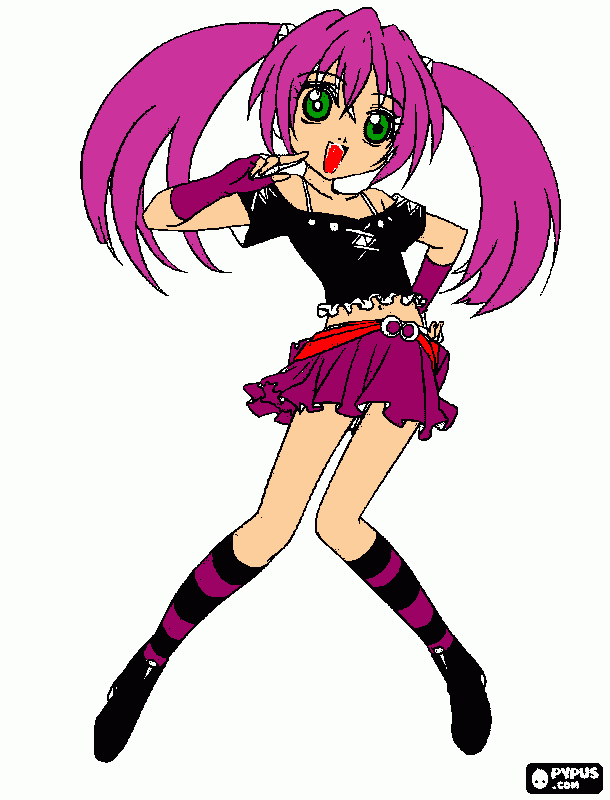 chica gotica  para colorear