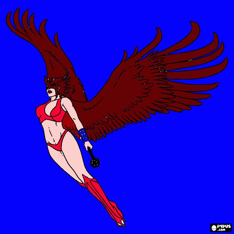 chica halcon para colorear