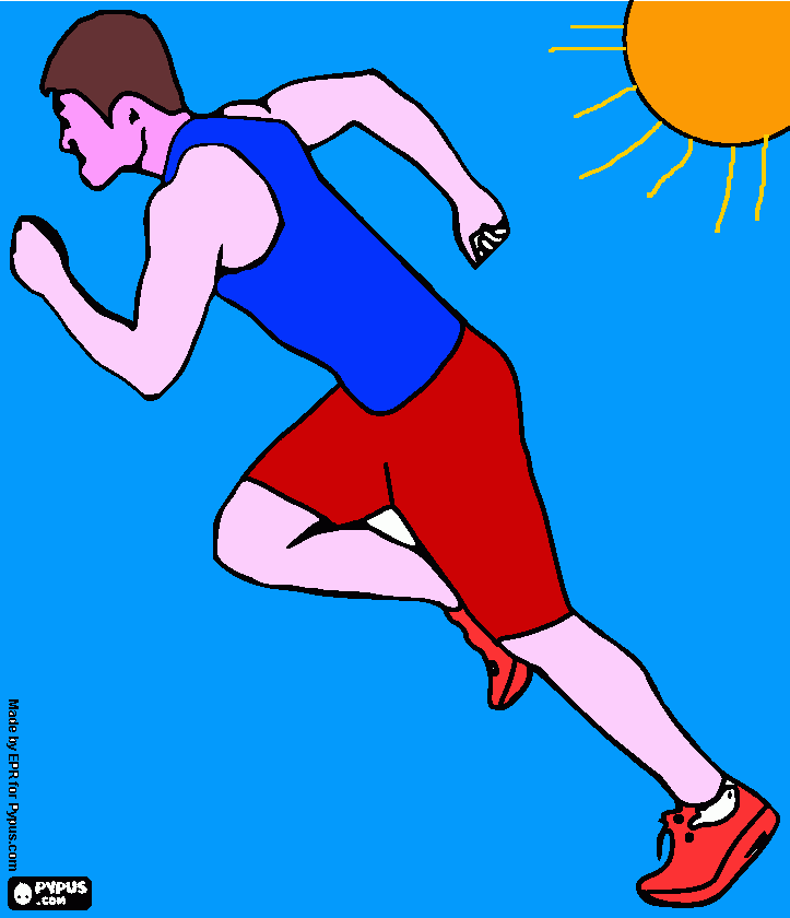chico atleta para colorear