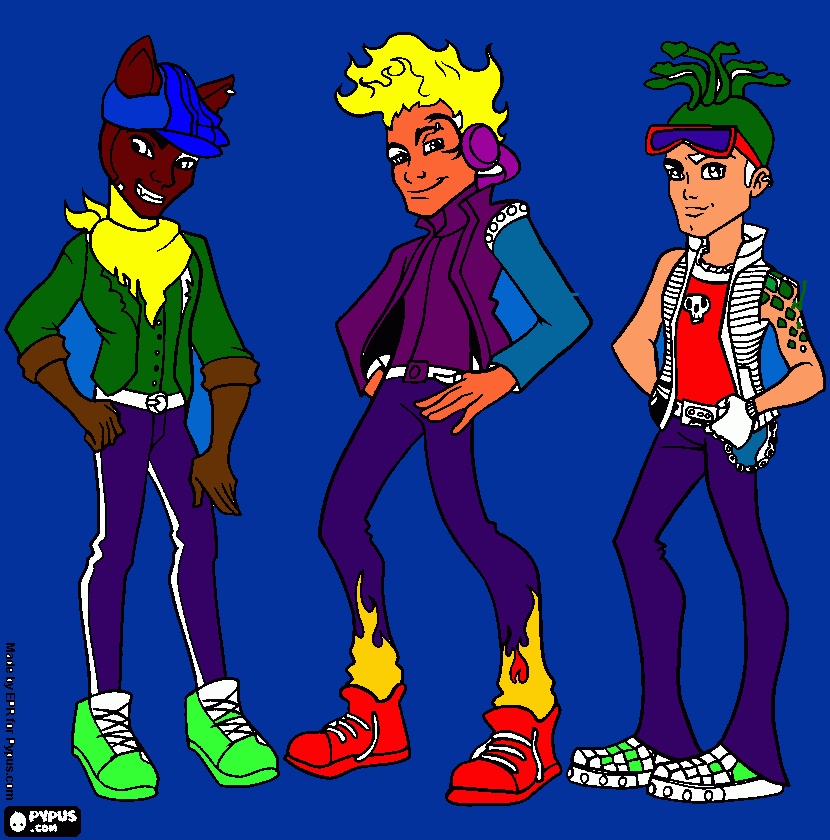 chicos monster high para colorear