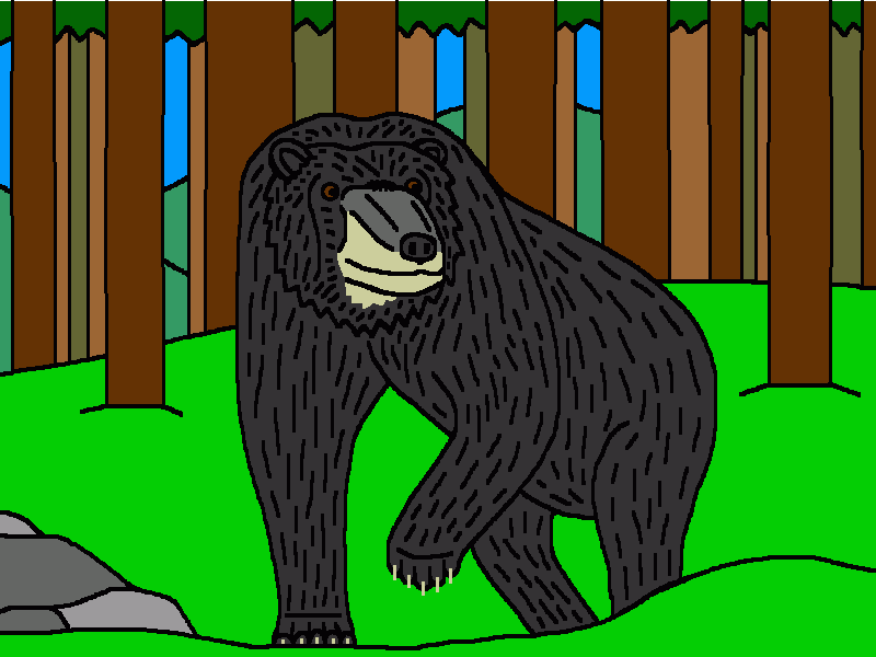 Chipín, el oso negro libre para colorear