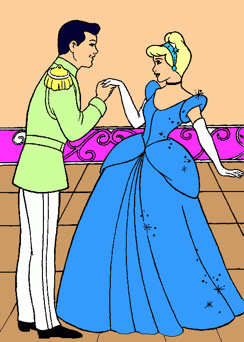 cinderella para colorear