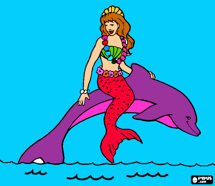 cirena marina para colorear