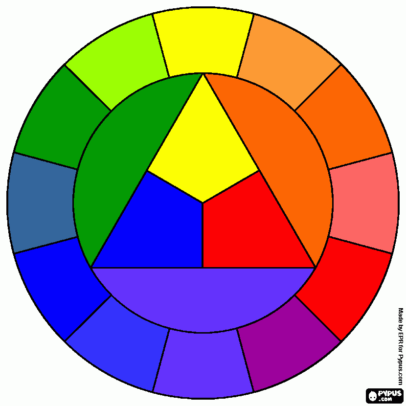 círculo cromático para colorear