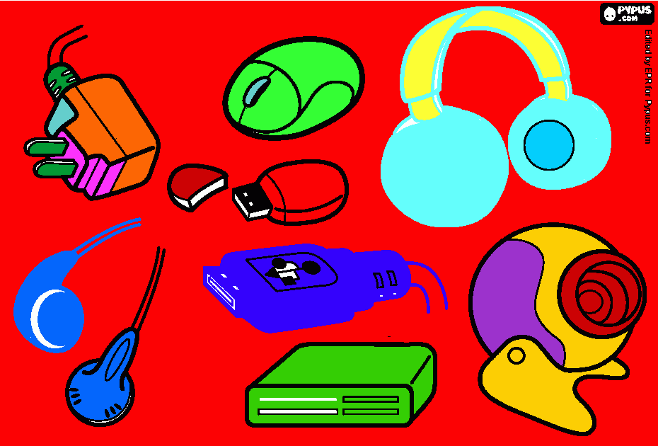 clase de informatica para colorear