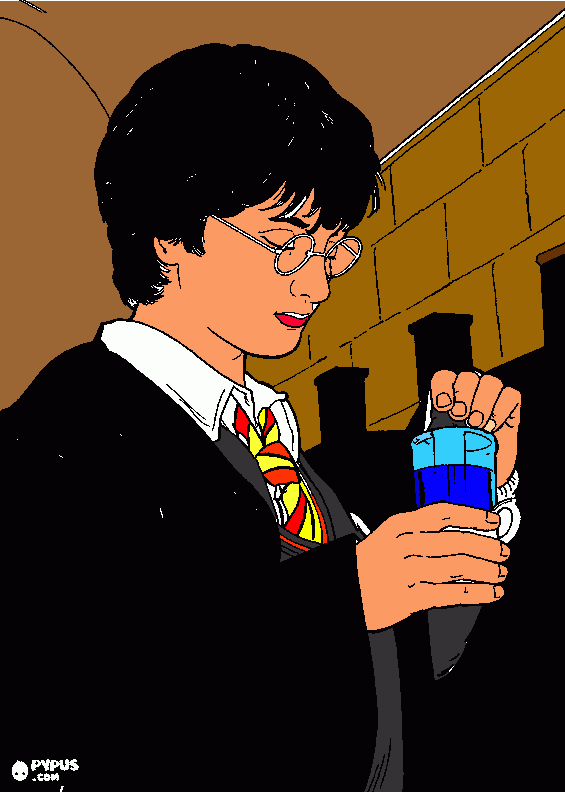 clase de pociones con Harry Potter para colorear