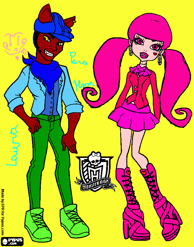 clot y draculaura. para colorear
