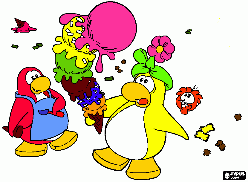 clu pinguin para colorear