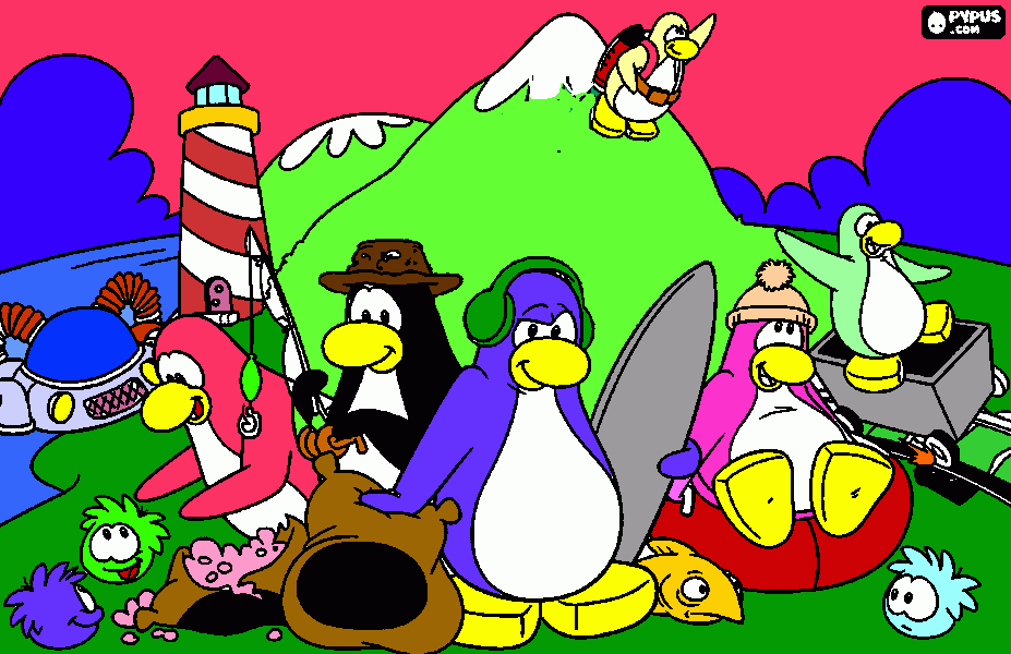 club penguin cumpleaños pepe para colorear