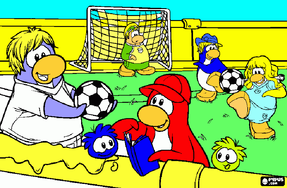 club penguin estadio de fut ball para colorear