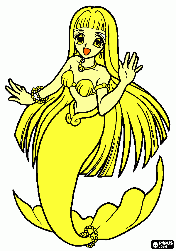 coco la princesa sirena del  oceano pacifico sur para colorear