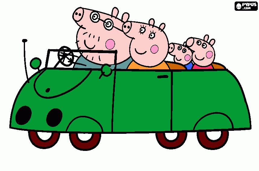 cololeardo a peppa pig con papá para colorear