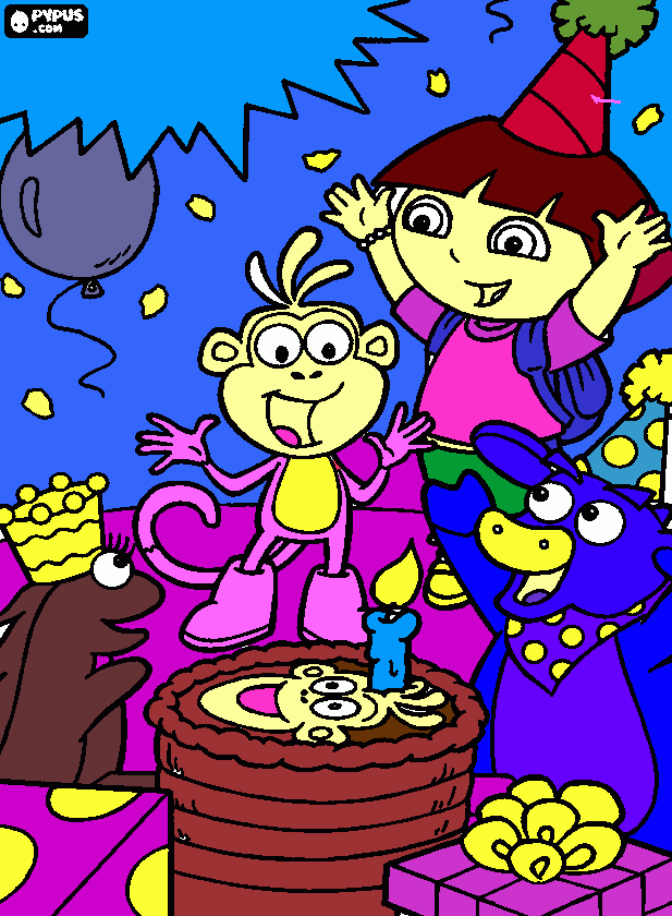 colorando a dora para colorear