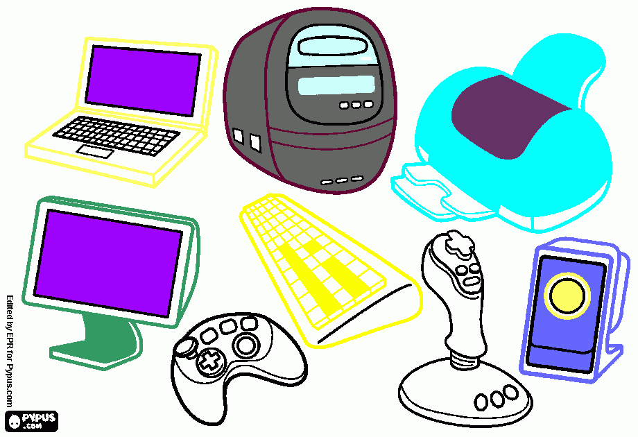 Colorear 6 dibujos del hardware para colorear