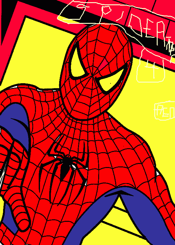 colorear la cara de spiderman para colorear