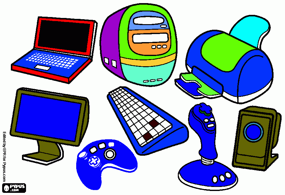 colorear la computadora u sus perifericos para colorear
