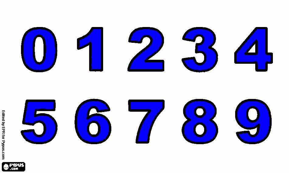 colorear los digitos del 0 al 9 para el sistema decimal para colorear