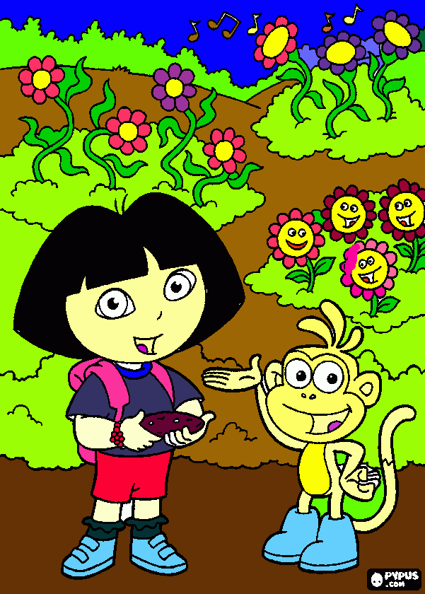 coloree a dora para colorear