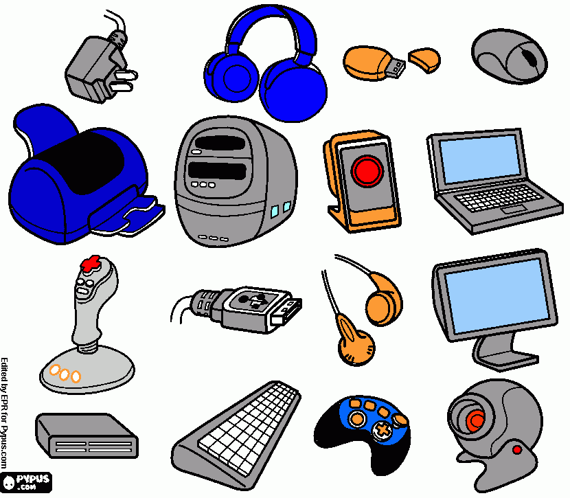 coloreo objetos de computacion para colorear