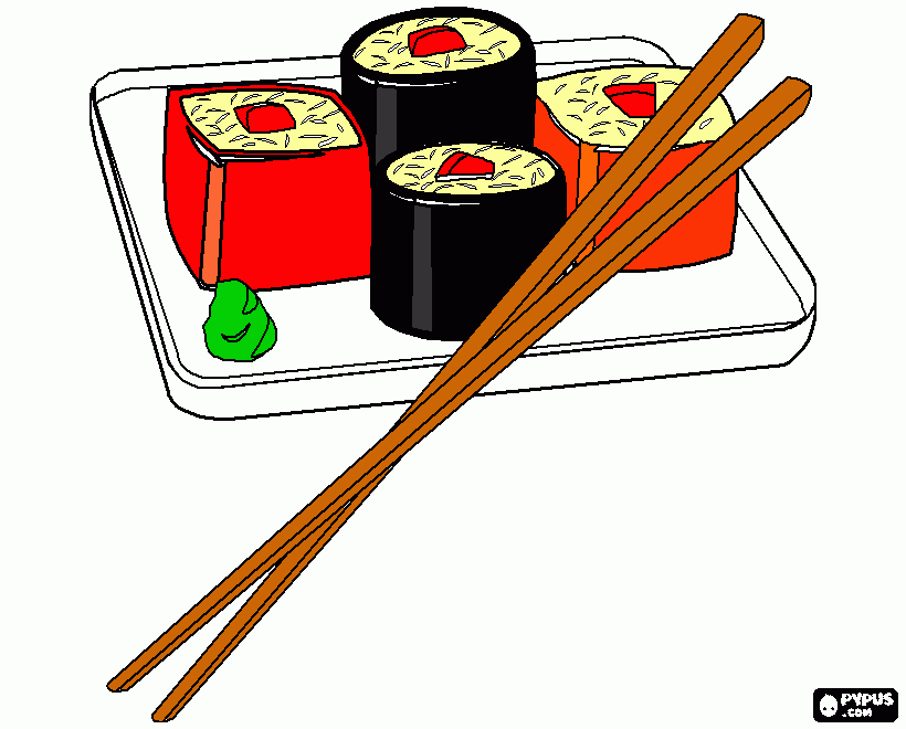 comida japonesa para colorear