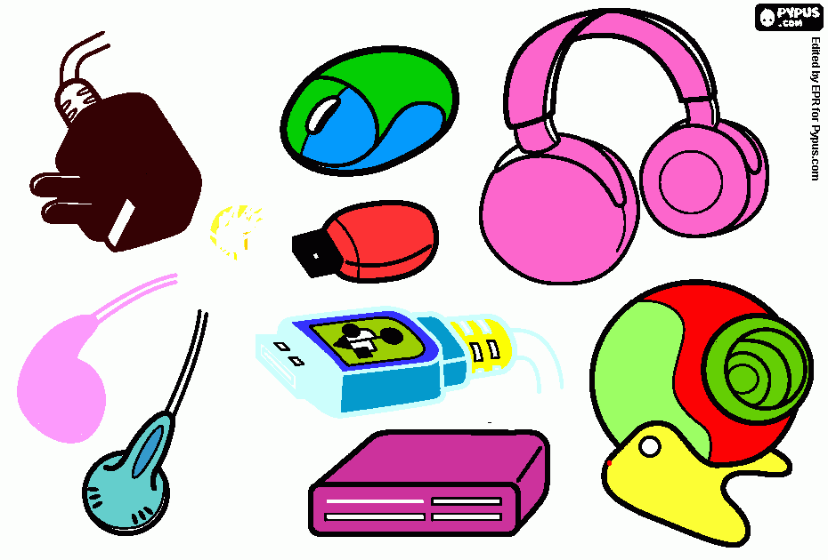 componentes de computadora para colorear
