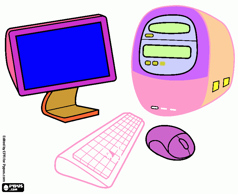 Componentes de una computadora para colorear